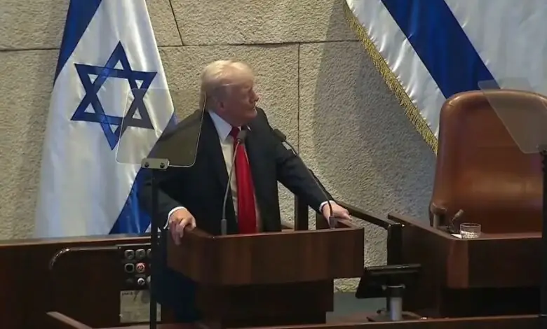 Trump pronunció discurso en el Parlamento Israelí